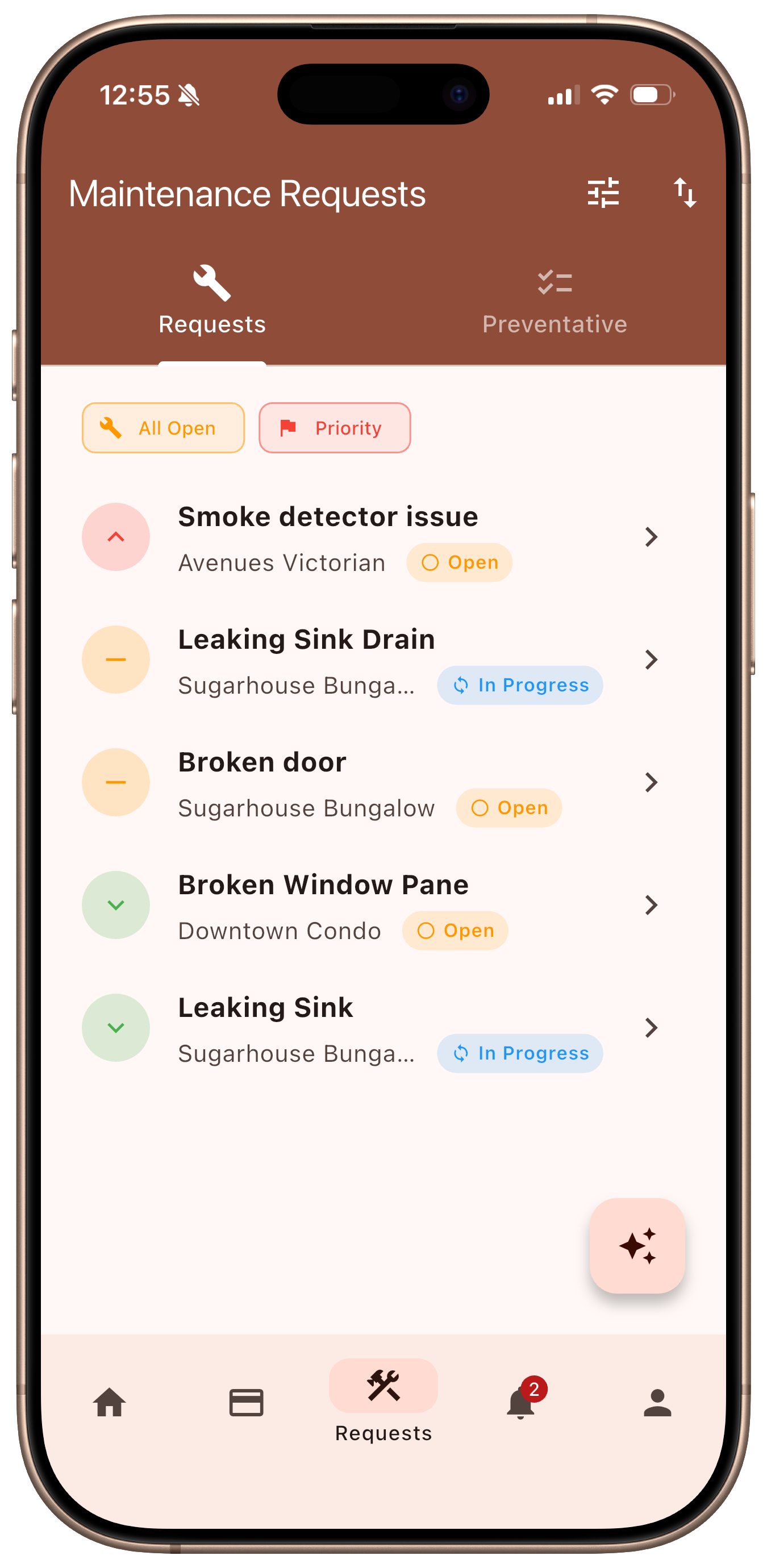 Maintenance Request List